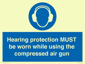 Hearing protection MUST be worn while using the compressed air gun